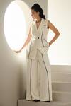 Buy_Label Deepika Nagpal_Ivory Crepe Riviera Co-ord Set _at_Aza_Fashions