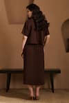 Shop_Label Deepika Nagpal_Brown Crepe Collared Juliette Co-ord Set _at_Aza_Fashions