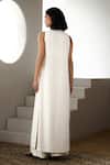 Shop_Label Deepika Nagpal_Ivory Crepe High , Round Arya Co-ord Set _at_Aza_Fashions
