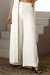 Buy_Label Deepika Nagpal_Ivory Crepe High , Round Arya Co-ord Set _Online_at_Aza_Fashions