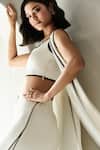 Buy_Label Deepika Nagpal_Ivory Crepe High , Round Arya Co-ord Set 