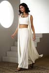 Shop_Label Deepika Nagpal_Ivory Crepe High , Round Arya Co-ord Set 