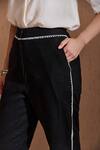 Label Deepika Nagpal_Black Cotton, Linen Open Neck, Collared Emiliana Co-ord Set _Online_at_Aza_Fashions