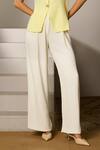 Buy_Label Deepika Nagpal_Yellow Crepe Round Neck Esme Co-ord Set _Online_at_Aza_Fashions