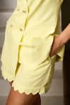 Shop_Label Deepika Nagpal_Yellow Crepe Butter Tess Co-ord Set _Online_at_Aza_Fashions