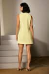 Shop_Label Deepika Nagpal_Yellow Crepe Collared Amaris Dress  _at_Aza_Fashions