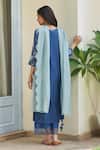 Shop_Vaayu_Blue Muslin, Cotton Embroidery Round Neck Ocean Applique Kurta Set _at_Aza_Fashions