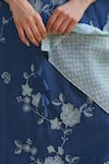 Buy_Vaayu_Blue Muslin, Cotton Embroidery Round Neck Ocean Applique Kurta Set _Online_at_Aza_Fashions