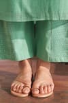 Buy_Vaayu_Green Muslin, Cotton Applique Round Neck Mint Co-ord Set _Online_at_Aza_Fashions