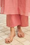 Shop_Vaayu_Pink Muslin, Cotton Applique Round Neck Peony Co-ord Set _Online_at_Aza_Fashions