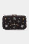 Shop_Ritu Kumar_Black Embroidery, Sequins Velvet Clutch _at_Aza_Fashions