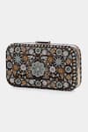 Shop_Ritu Kumar_Black Embroidery, Sequins Velvet Clutch _Online_at_Aza_Fashions