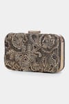 Shop RI.Ritu Kumar Brown Embroidery, Sequins Designer Ethica Clutch Online at Aza Fashions Shop_RI.Ritu Kumar_Brown Embroidery, Sequins Designer Ethica Clutch _Online_at_Aza_Fashions