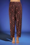 Buy_Samyukta Singhania_Burgundy Polyester Sequins Split V-neck Maroon Printed Kurta And Pant Set _Online_at_Aza_Fashions