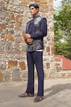 Shop_Soniya G_Blue Sequins, Embroidery Bandhgala Set _Online_at_Aza_Fashions