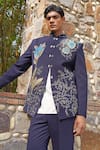 Buy_Soniya G_Blue Sequins, Embroidery Bandhgala Set 