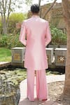 Shop_Soniya G_Pink Silk Embroidery Designer Blend Sherwani Set _at_Aza_Fashions