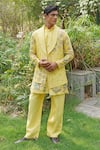 Buy_Soniya G_Yellow Silk Embroidery Designer Silk-blend Kurta Set 