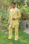 Shop_Soniya G_Yellow Silk Embroidery Designer Silk-blend Kurta Set 