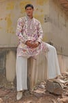 Shop_Soniya G_Ivory Chanderi , Embroidery Floral Kurta Set _Online_at_Aza_Fashions