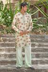 Buy_Soniya G_Mint Cotton, Silk, Linen Green Designer Kurta And Pant Set _at_Aza_Fashions