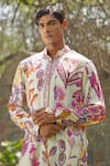 Shop_Soniya G_Ivory Cotton, Silk Embroidery Floral Print Kurta Set _Online_at_Aza_Fashions