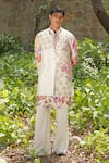 Shop_Soniya G_Ivory Silk, Cotton Digital Print Kurta Set _Online_at_Aza_Fashions