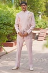 Buy_Soniya G_Blush Polyester, Viscose Embroidery Pink Designer Sherwani Set _at_Aza_Fashions