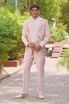 Buy_Soniya G_Blush Polyester, Viscose Embroidery Pink Designer Sherwani Set _Online_at_Aza_Fashions