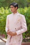 Buy_Soniya G_Blush Polyester, Viscose Embroidery Pink Designer Sherwani Set 