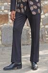 Soniya G_Black Satin Embroidery Designer Blazer Set _Online_at_Aza_Fashions