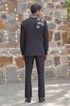 Shop_Soniya G_Black Satin Embroidery Designer Blazer Set _at_Aza_Fashions