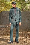 Buy_Soniya G_Green Silk, Cotton, Crepe Embroidery Forest Handwoven Suit Set _at_Aza_Fashions