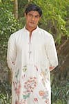 Soniya G_Ivory Chanderi , Cotton, Embroidery Floral Kurta And Pant Set _Online_at_Aza_Fashions