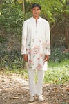 Shop_Soniya G_Ivory Chanderi , Cotton, Embroidery Floral Kurta And Pant Set _Online_at_Aza_Fashions
