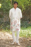 Buy_Soniya G_Ivory Chanderi , Cotton, Embroidery Floral Kurta And Pant Set _at_Aza_Fashions