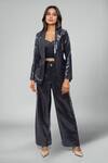 Buy_Emblaze_Black Georgette Sequins Open , Square Jacket Pant Set _at_Aza_Fashions