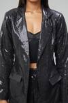 Buy_Emblaze_Black Georgette Sequins Open , Square Jacket Pant Set _Online_at_Aza_Fashions