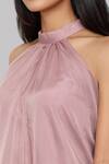 Buy_Emblaze_Mauve Organza Halter Neck Designer Dress _Online_at_Aza_Fashions