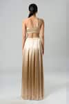 Shop_Emblaze_Gold Modal, Satin Asymmetric Designer Gown _at_Aza_Fashions