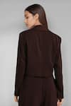 Shop_Emblaze_Brown Viscose, Knit Blazer And Pant Set _at_Aza_Fashions