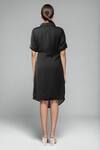 Shop_Emblaze_Black Modal Collared Satin Designer Dress _at_Aza_Fashions
