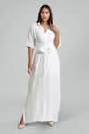 Shop_Emblaze_White Lurex V-neck Maxi Dress _Online_at_Aza_Fashions