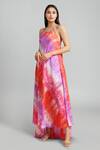 Buy_Emblaze_Red Georgette Halter Neck Multi-colour Designer Dress _Online_at_Aza_Fashions