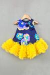 Buy_Label Neeti_Blue Satin, Net Bows Floral Tutu Dress _at_Aza_Fashions
