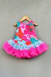 Buy_Label Neeti_Pink Muslin, Net Ruffles Multicolour Floral Tutu Dress _at_Aza_Fashions