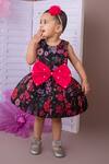 Buy_Label Neeti_Black Organza Pearls Floral Dress _at_Aza_Fashions