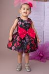 Buy_Label Neeti_Black Organza Pearls Floral Dress _Online_at_Aza_Fashions