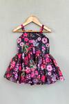 Shop_Label Neeti_Black Organza Fabric Flowers 3d Floral Applique Dress _at_Aza_Fashions