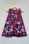 Shop_Label Neeti_Black Organza Pearls Floral Aline Dress  _at_Aza_Fashions